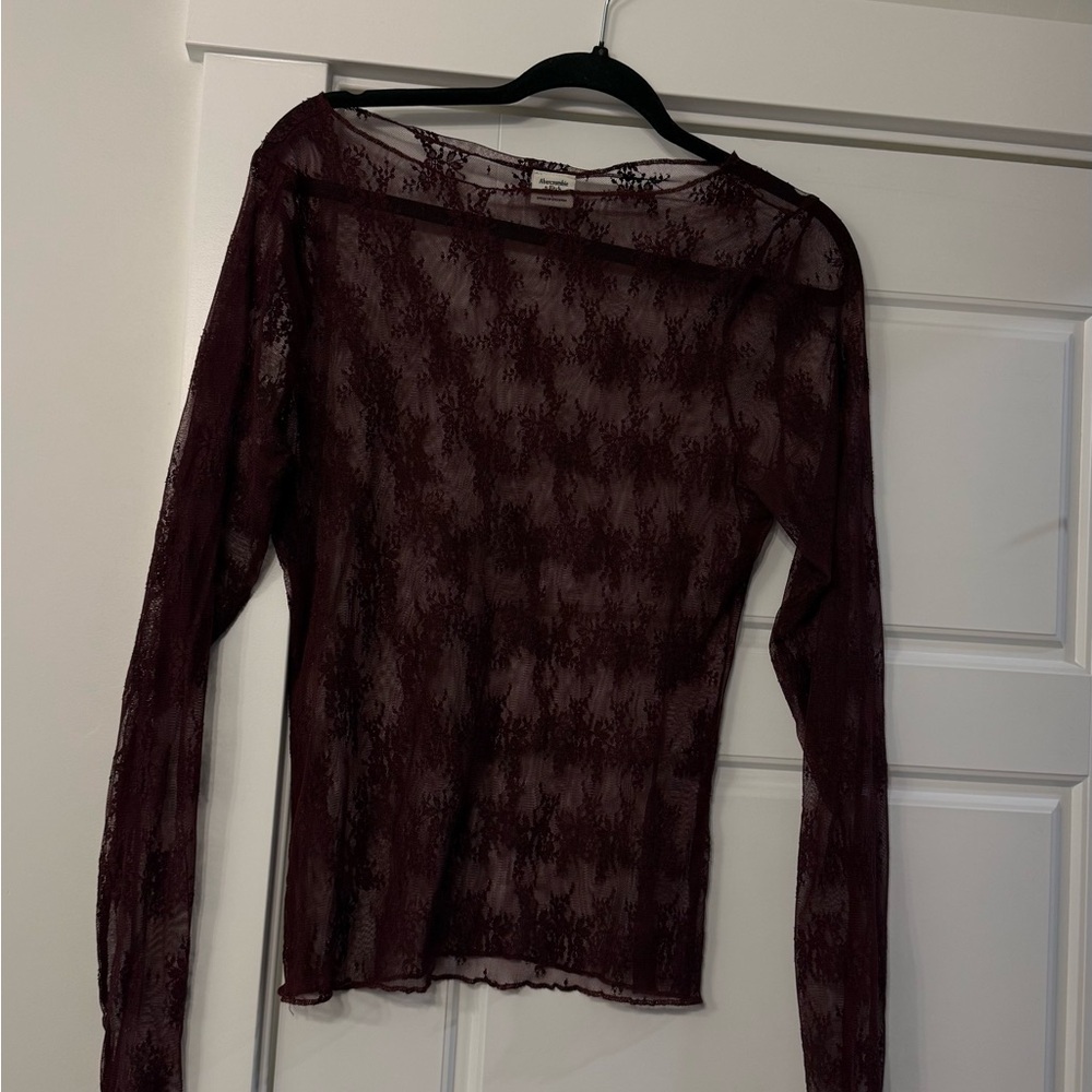 Abercrombie & Fitch Burgundy Lace Top